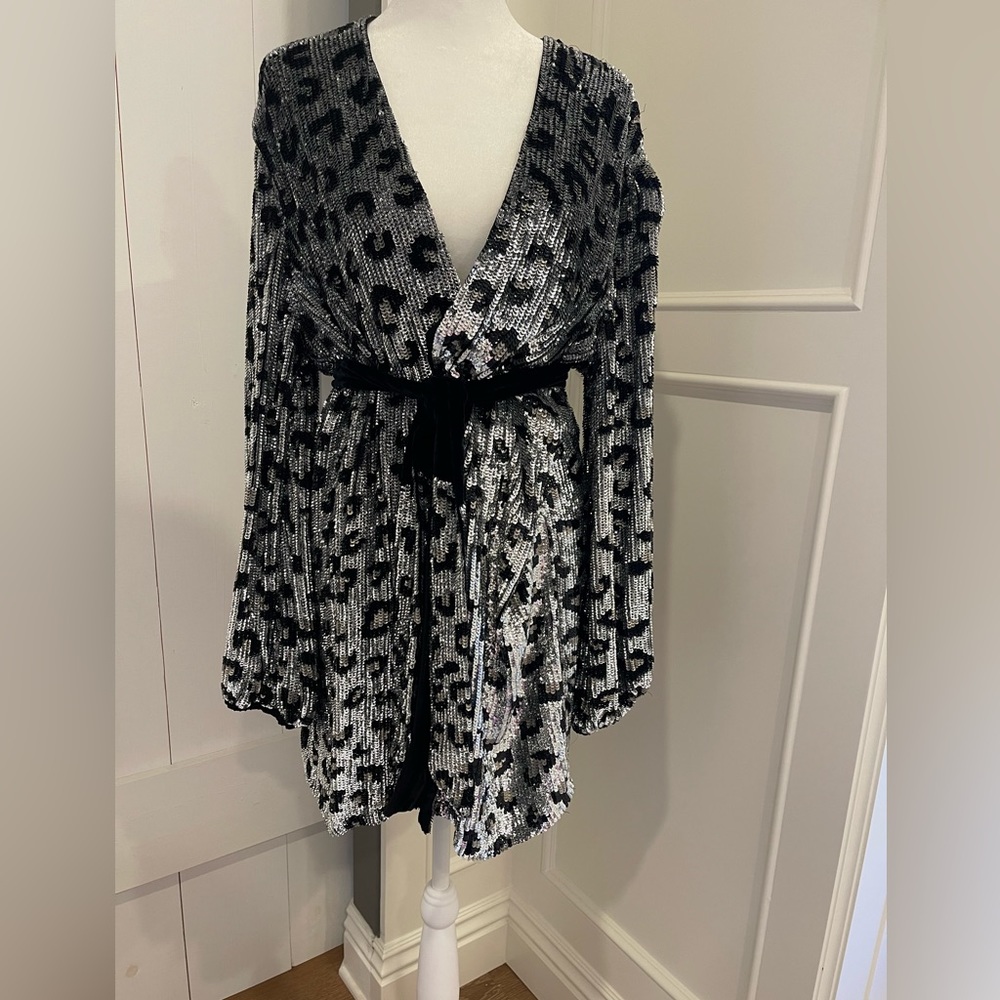 Retrofete Gabrielle animal print Robe dress. Size XS
